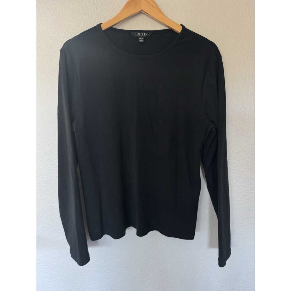 ralph lauren ladies tops XL long sleeve Black Basic Tee